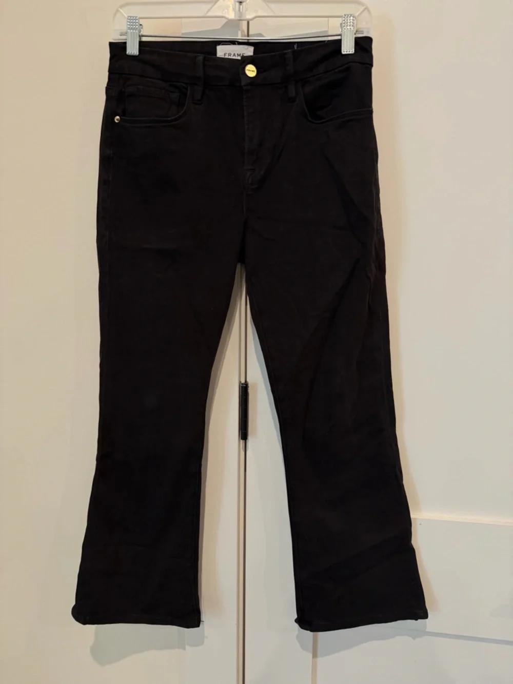 Frame Denim Black Le Crop Mini Boot in Size 27 EUC Day to Night Capsule Luxury - Picture 6 of 12